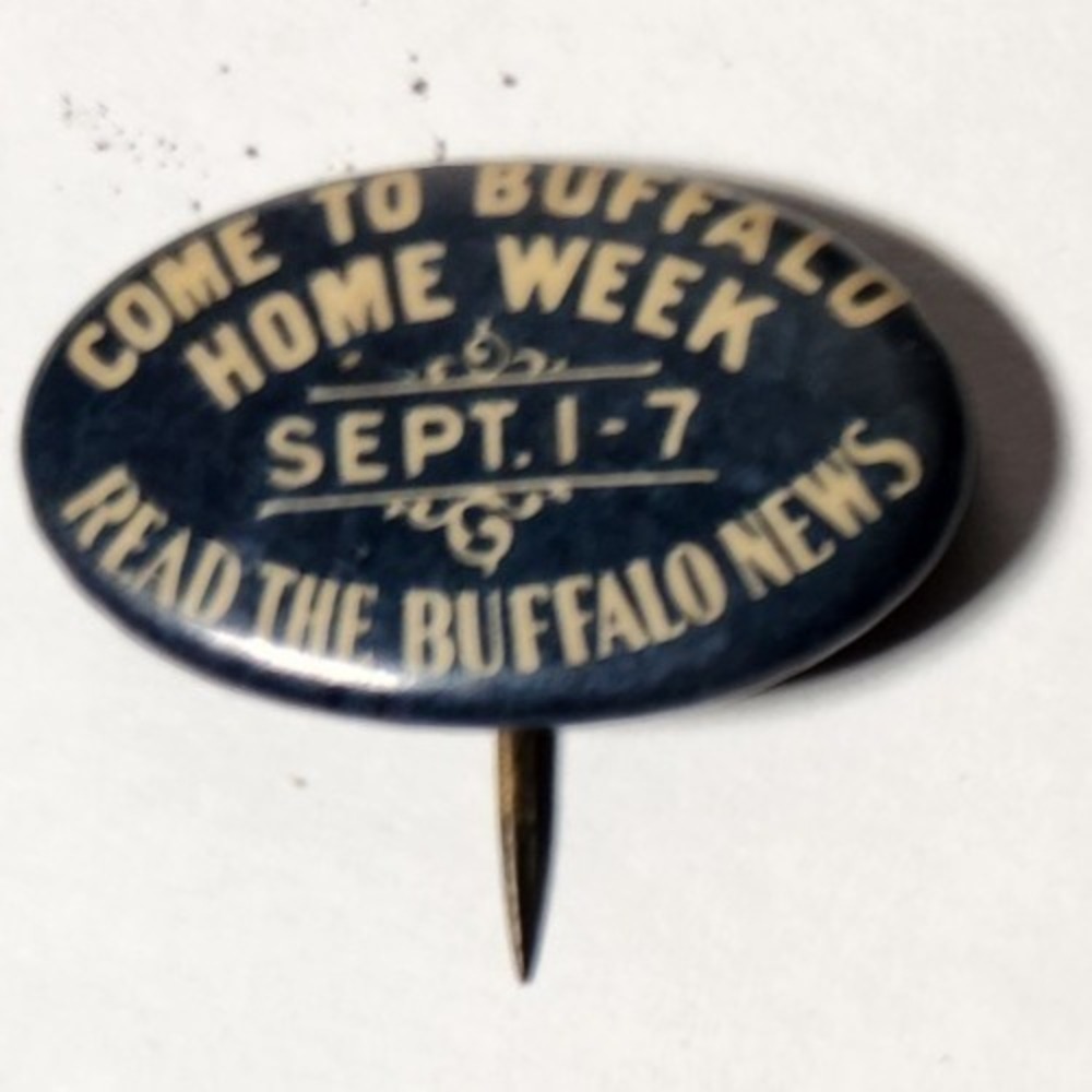 Read The Buffalo News Come To Home Week Sept 1-7 Pinback Button Whitehead & Hoag